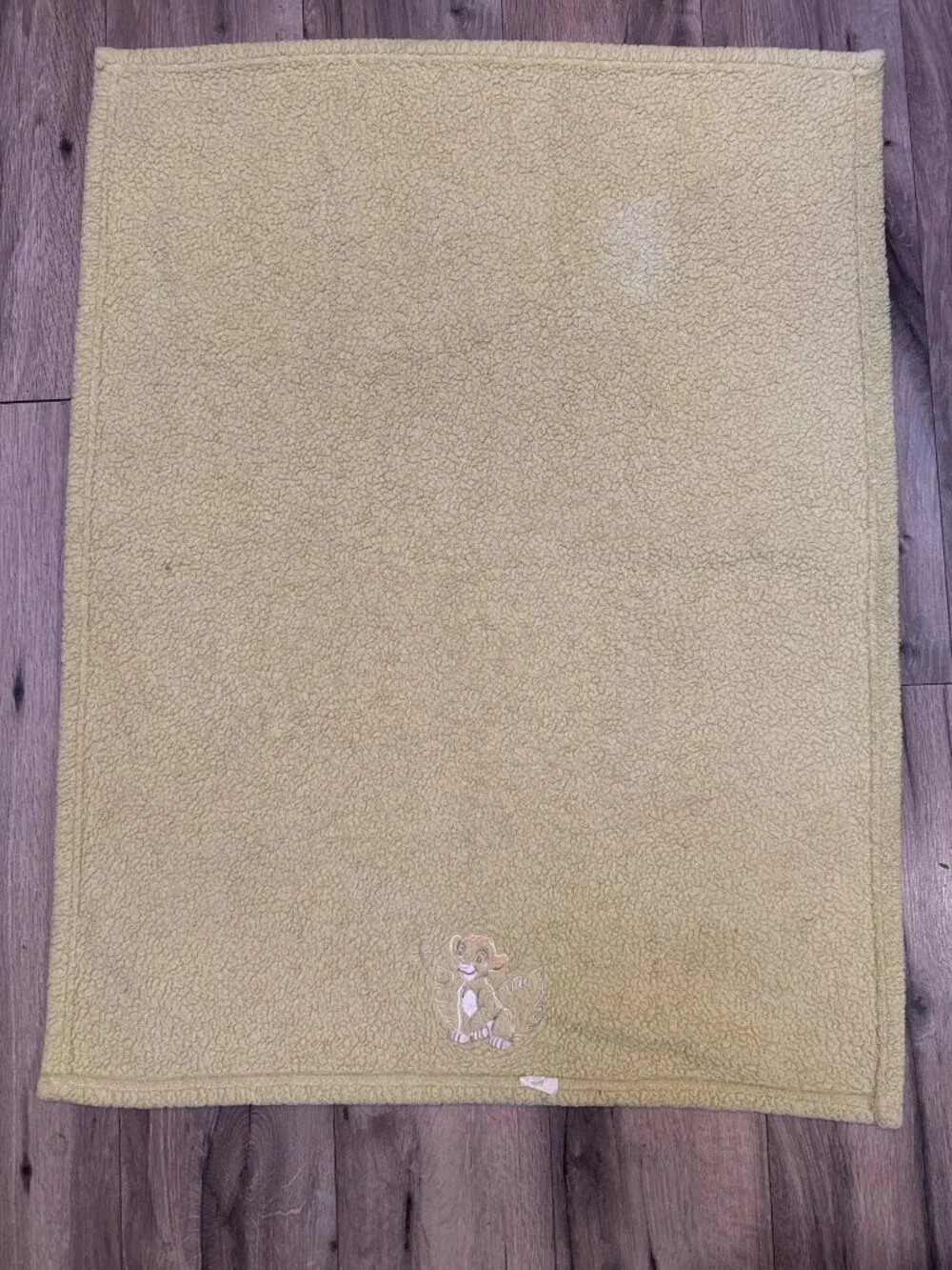 Lion King Baby Blanket Simba Embroidery In Soft Green Sherpa Fabric 30x36 Inches